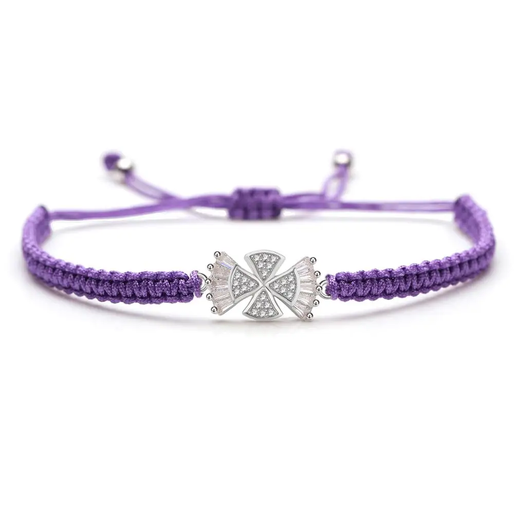 Браслет с шармами в виде четырехлистного клевера летающего крыла из меди