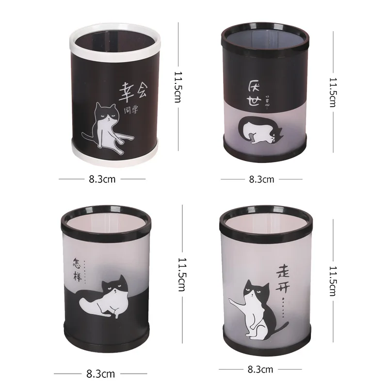 Милый круглый PP пластиковый DIY держатель ручки мультфильм кошка креативная