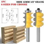 1 шт. 8 мм 12 мм 12 дюйма хвостовик архитектурная ЛепкакромкооблицовочнаяТройная бусинадеревянная фреза