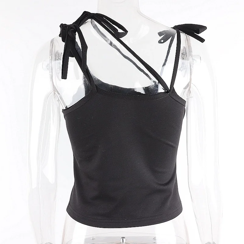 

Backless Black Tank Top Women Sexy Bandage Corset Tops 2021 New Summer Woman Y2K Tops Clothes Party Streetwear Camisole Casual