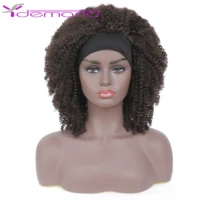afro kinky curly headband wig human hair brazilian remy hair full machine made wig for black women natural color
