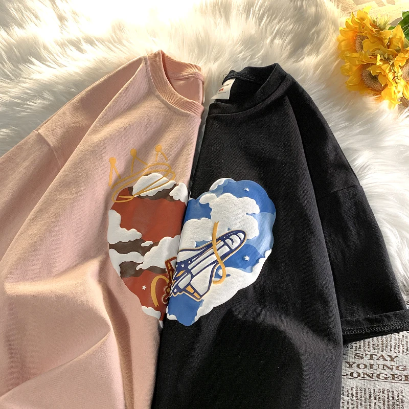 

Woman Sweatshirts 2021 Winter Couple T-Shirt Japanese Cute Loose Cotton Tees Hoodies Oversized Japan Hoodies Womens Clothing 3XL