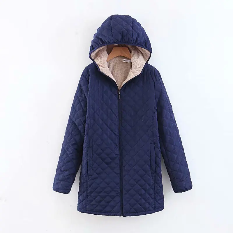 

Stand-up Collar Mid-length Loose Lamb Wool Coat Women's Coat