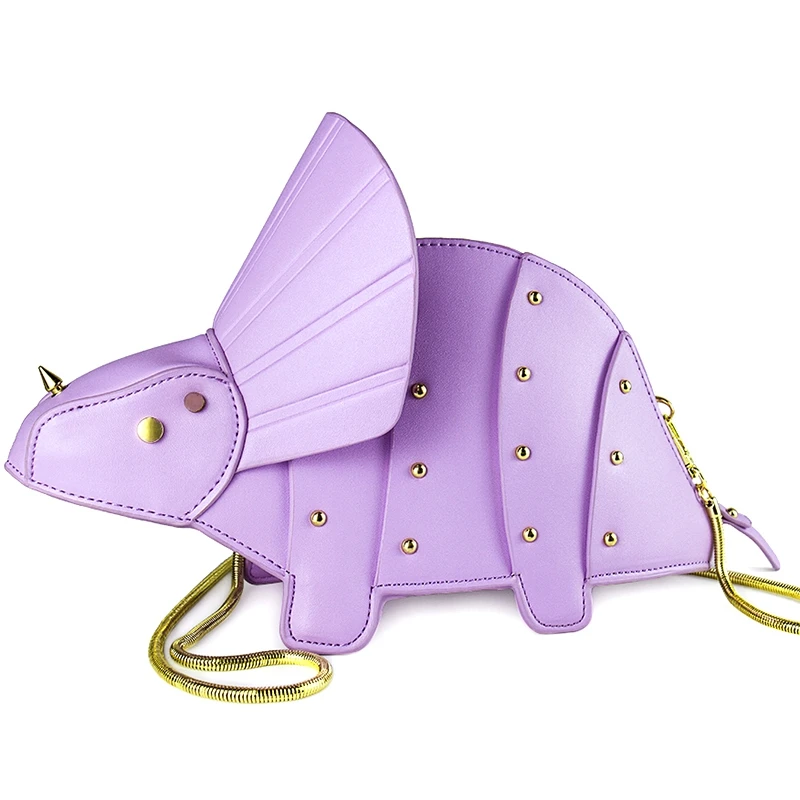 Индивидуальная трендовая сумка на плечо с заклепками и динозаврами из