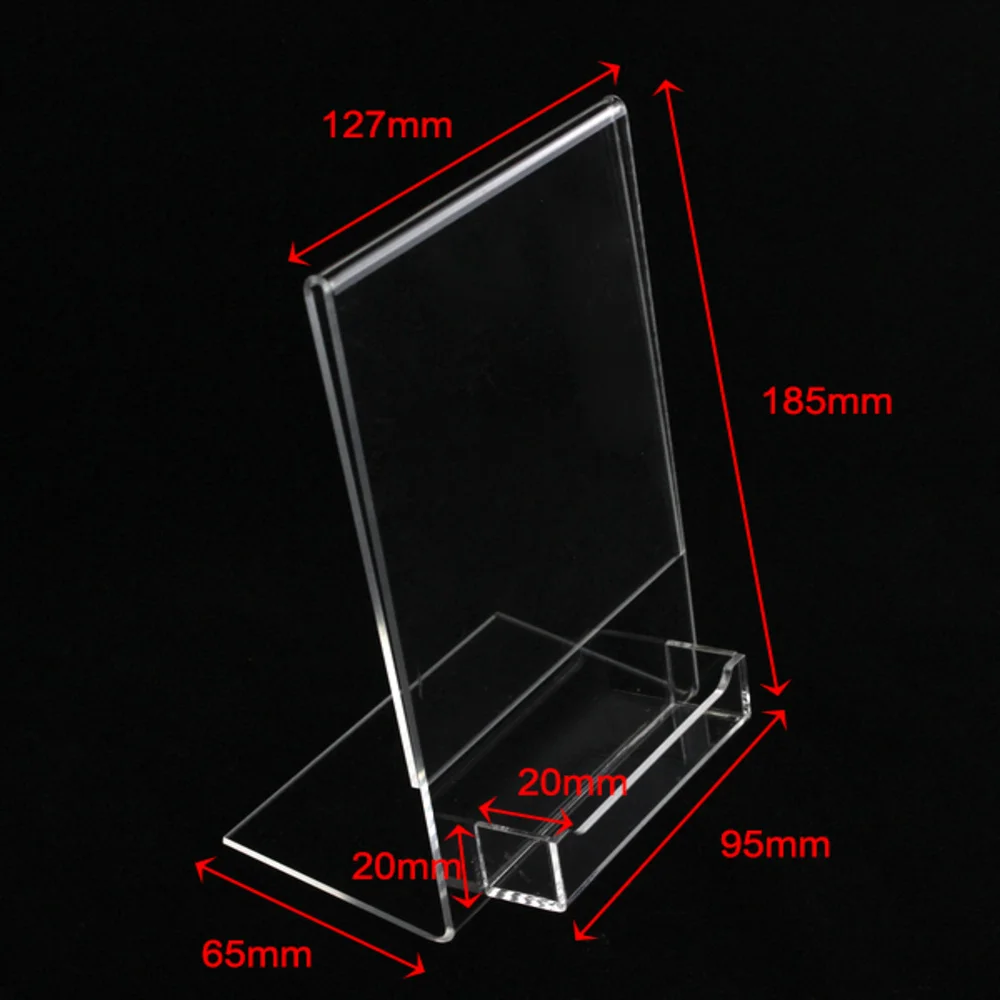 Акриловый зажим для вывесок листовок знаков этикеток держатель рамка Настольная