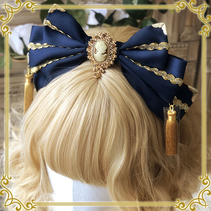 Original handmade gorgeous golden kc tassel hair hoop and wind tassel lolita hair hoop