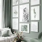 Постер на стену с изображением пера, белых пионов, совы, суккулентов, цветов, кактуса в скандинавском стиле, Картина на холсте для домашнего декора, картины для гостиной