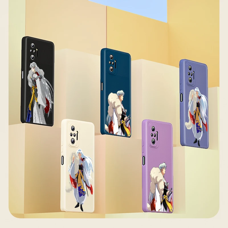 

Anime Inuyasha Sesshoumaru For Xiaomi Redmi 10X 9T 9C NFC 9A 8A 8 7 K40 Gaming Pro K30S Liquid Silicone Soft Cover Phone Case