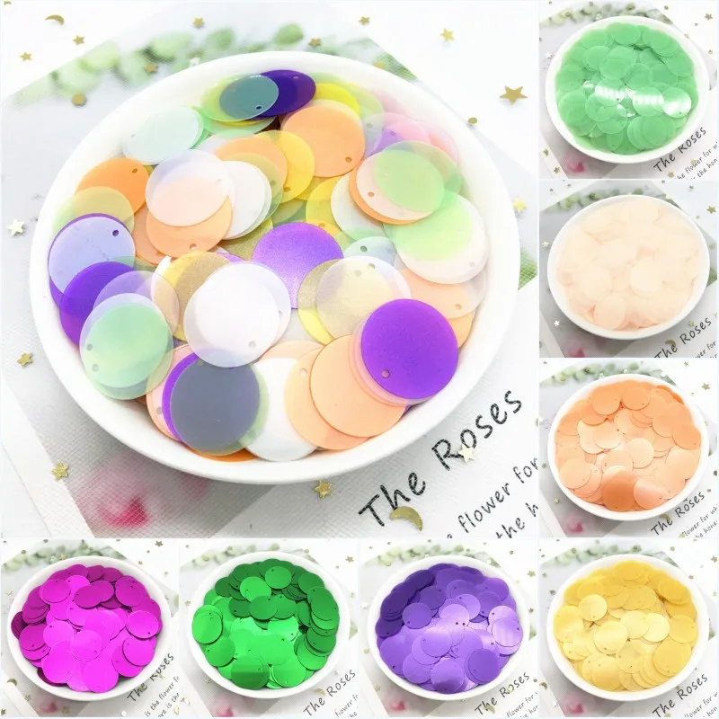 Матовая 20 мм Плоская Круглая ПВХ тесьма с пайетками для шитья Свадебное Ремесло 1