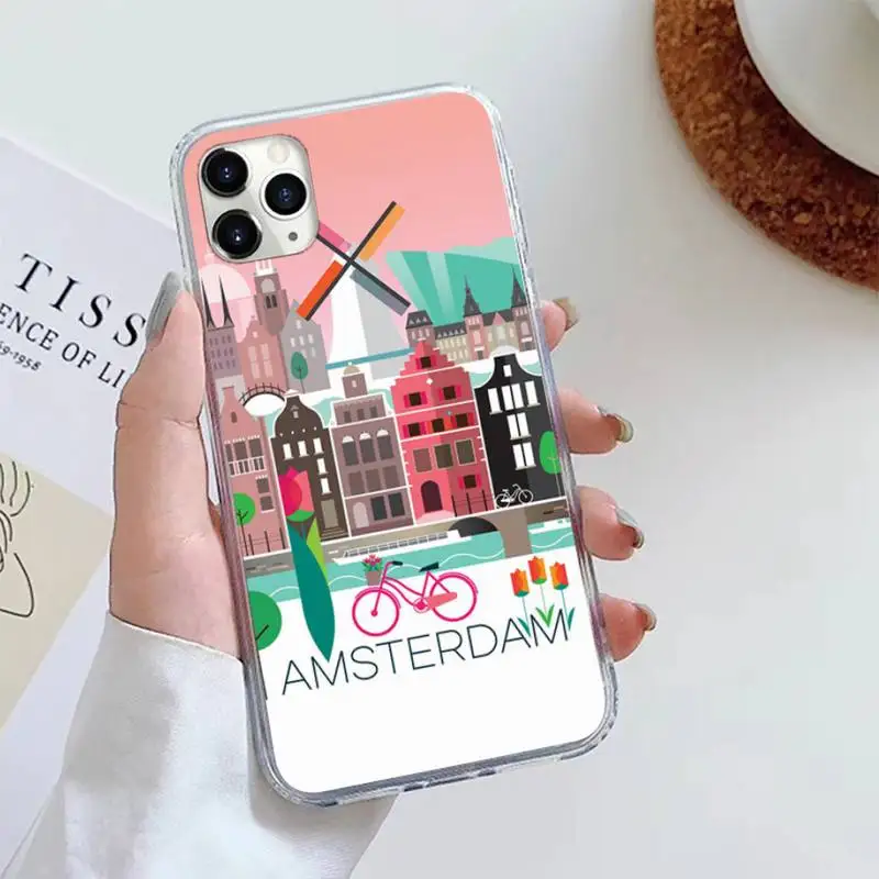 

amsterdam City Phone Case For iphone 12 5 5s 5c se 6 6s 7 8 plus x xs xr 11 pro max mini luxury capa cover