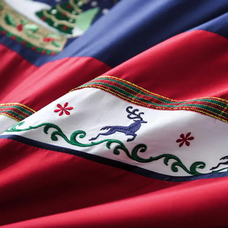 4/7 шт. Рождественский Комплект постельного белья длинные штапельные хлопковые