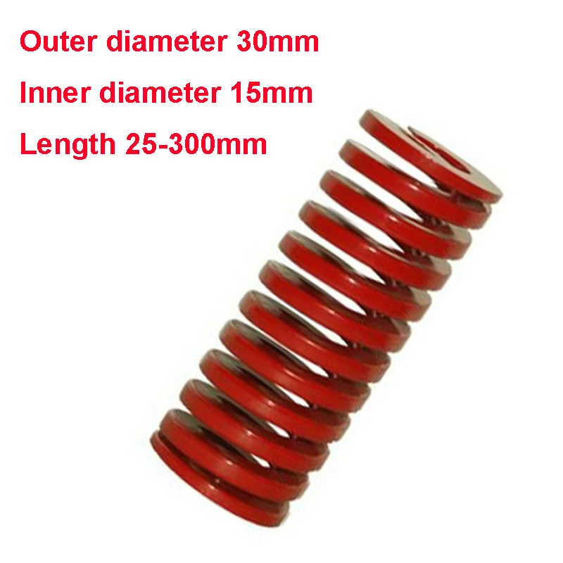 

1PCS Die Mold Spring TM Red Medium Load Compression Spring Outer Diameter 30mm Loading Inner Diameter 15mm Length 25-300mm