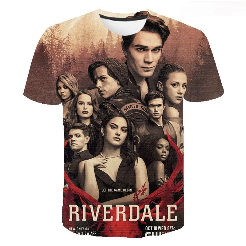 

Футболка Riverdale с 3D принтом для мужчин и женщин, новинка 2021, летняя повседневная модная уличная одежда, ривердэйл с принтом, классные Топы в ст...
