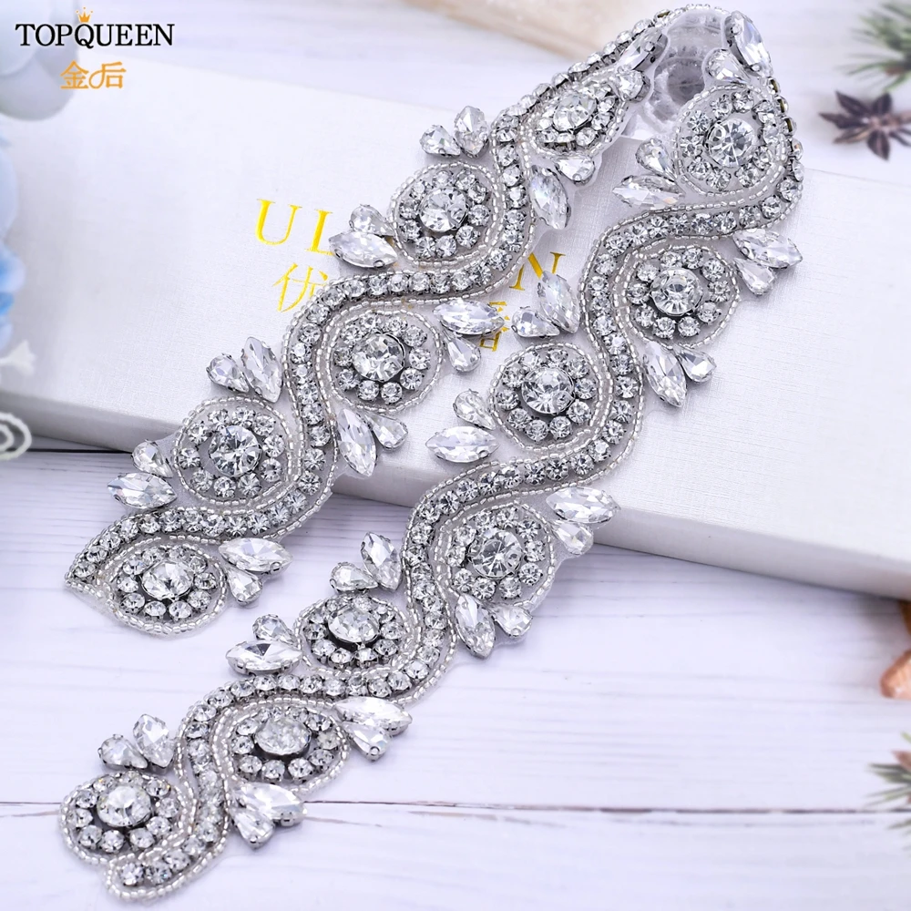 

TOPQUEEN S164 Блестящий Пояс с аппликацией для платья Роскошные вечерние платья Пояс цвета шампанского свадебное платье ремень для платья