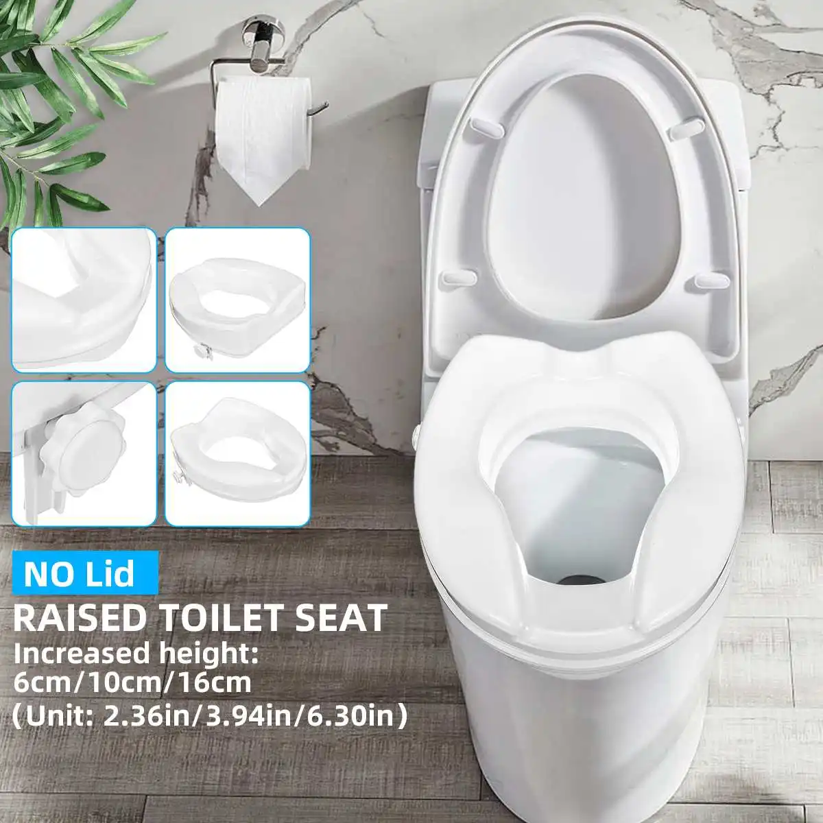 

6cm/10cm/16cm Bathroom Height Elevated Raised Toilet Seat Lift Safety Without Cover Disabled Elder Pregnant Safety Toilet Seat