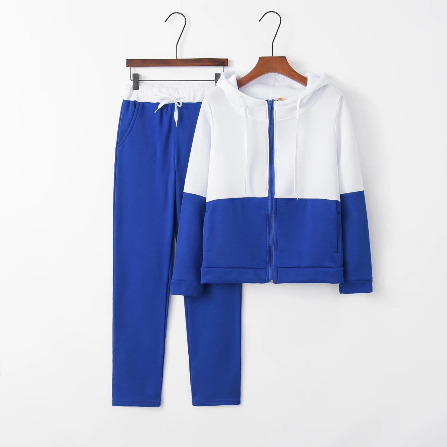 

Blue outfit tracksuit for women hoodies Two Piece Set sportsuit Top And Pant suit co-ord Sweat Casual female Clothes 2020 2PCS