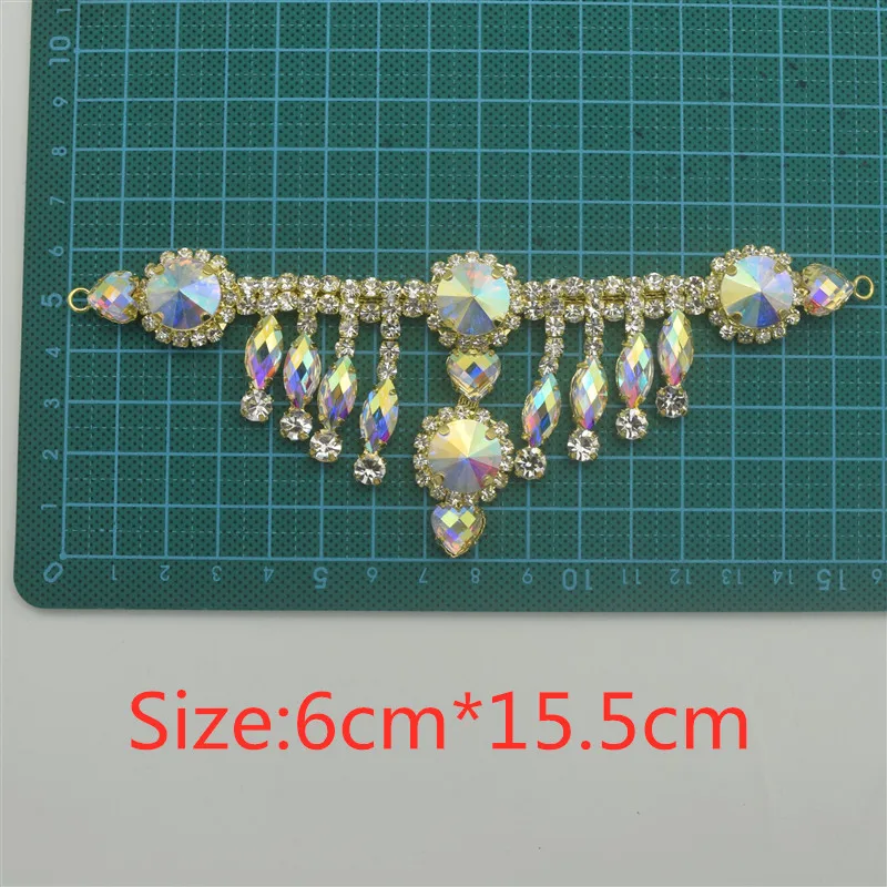 Стеклянные кристаллы стразы с золотым цветком 2 шт.|Принадлежности для рукоделия|