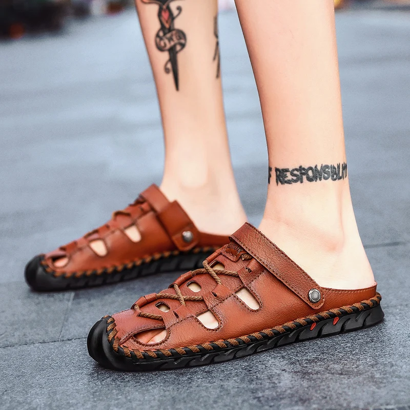 

shoes roman couro heren playa beach rubber sandles sandalle da sandali work rasteira masculino verano cuero men 2020 ete erkek