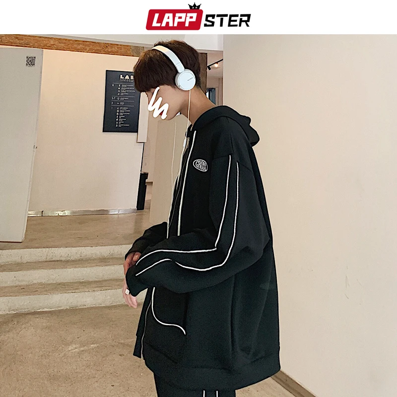 LAPPSTER Tracksuit мужской спортивный костюм осень мужские модные брюки комплект из двух предметов Мужской боковой полосатый Бомбер куртка пальто