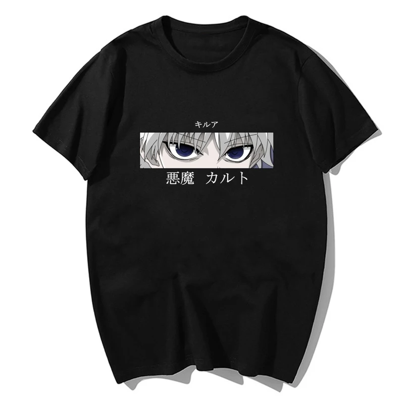 

Graphic Tees Men Harajuku Kawaii Cartoon Killua Tshirt Funny Japanese Anime Hisoka T Shirt Tops Unisex Male