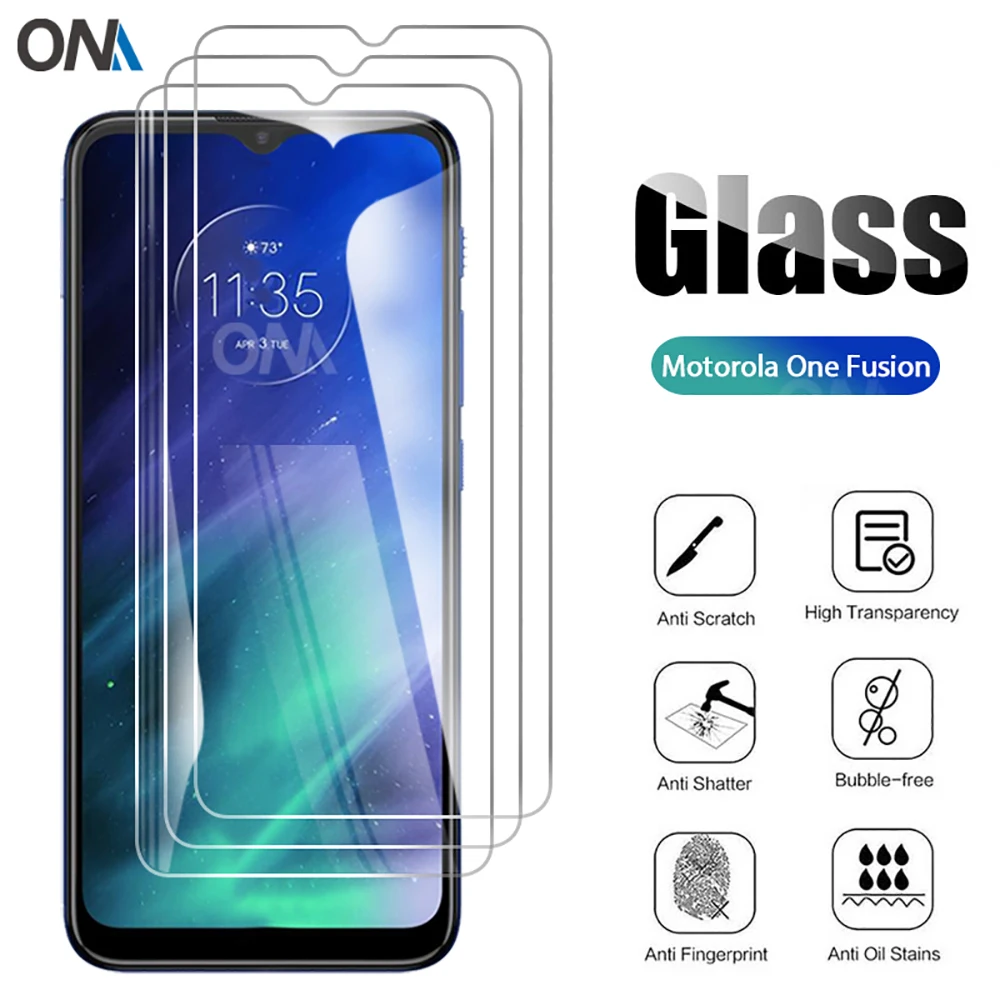 3 шт. закаленное стекло для Motorola One Fusion Защитное экрана Moto Plus защитная пленка|Защитные стёкла и плёнки