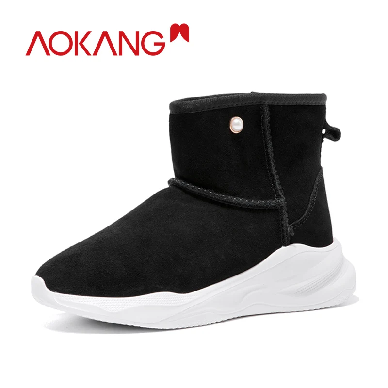 AOKANG/зимние ботинки коллекция 2019 года Новое поступление повседневные женские