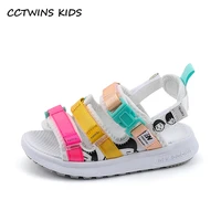 kids sandals 2021 summer boys girls baby fashion casual beach shoes breathable soft sole running sports colorful webbing flats