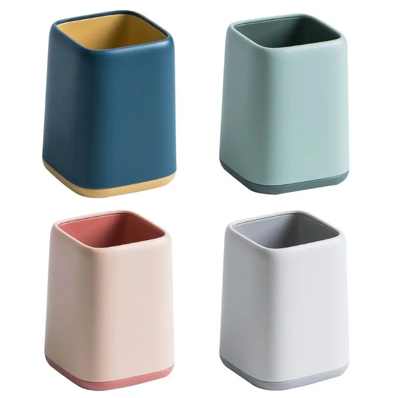 

Desktop Dichromatic Pencil Holder Pen Makeup Brush Pot Storage Box Multifunctional Container Office Stationery Organizer