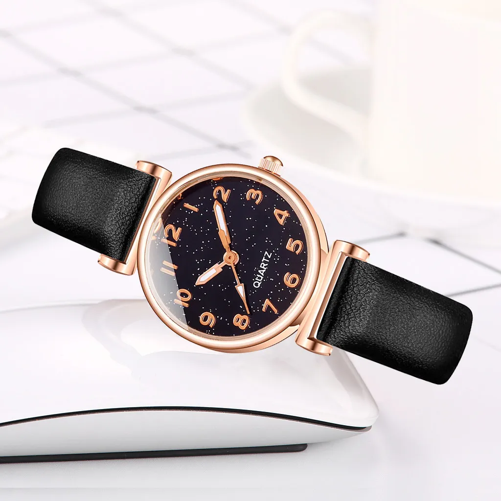 Женские кварцевые наручные часы со звёздным небом с ремешком|Женские часы| |