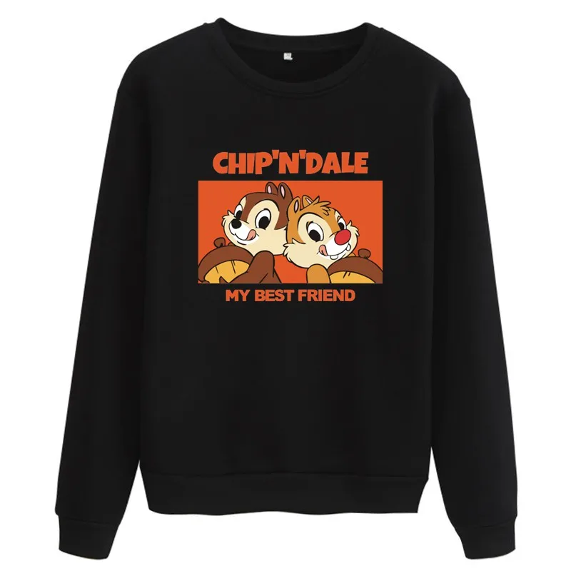 Disney Anime Chip N Dale Cute Kawaii Sweatshirt Woman Long Sleeve Streetwear Vogue Sport Mulheres Sweetshirts Korean Fashion Y2K
