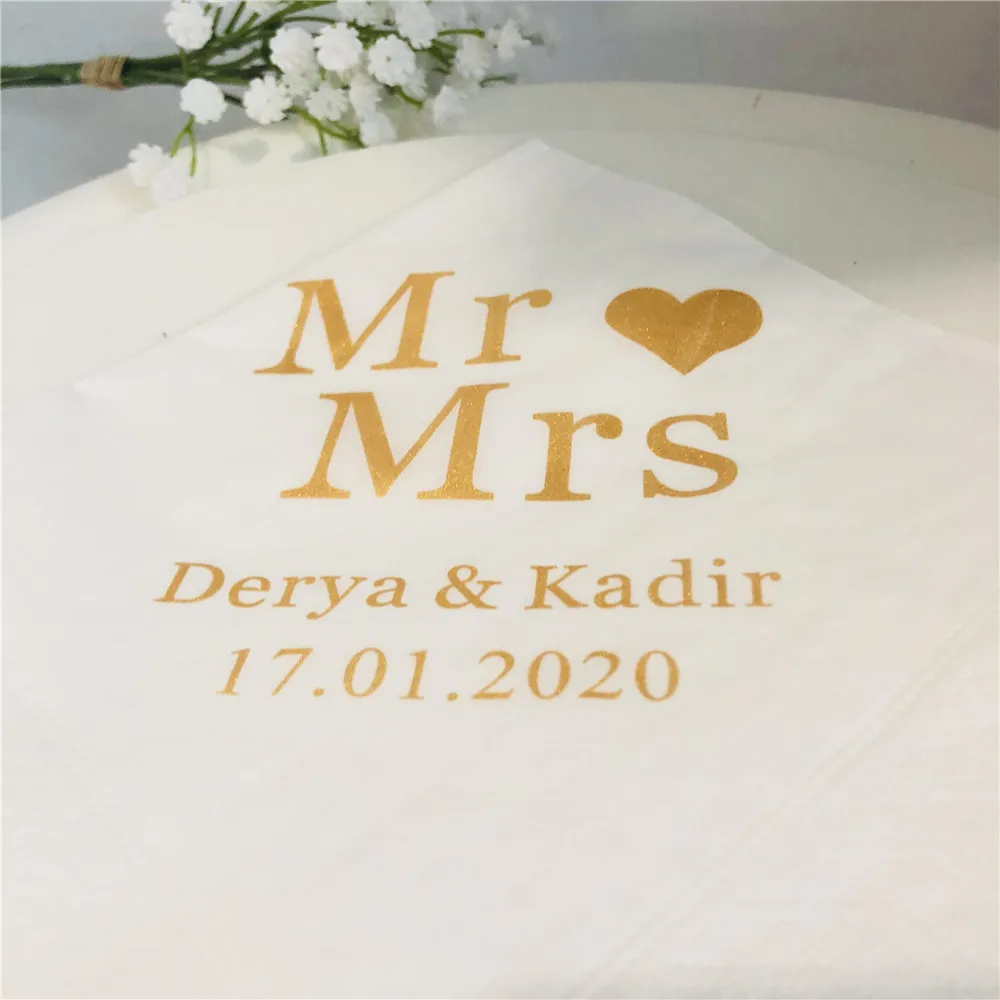 Цена Свадебные обеденные салфетки Mr & Mrs на заказ, свадебные салфетки для напитков для вечеринки в честь девичника, персонализированные бриллиан...