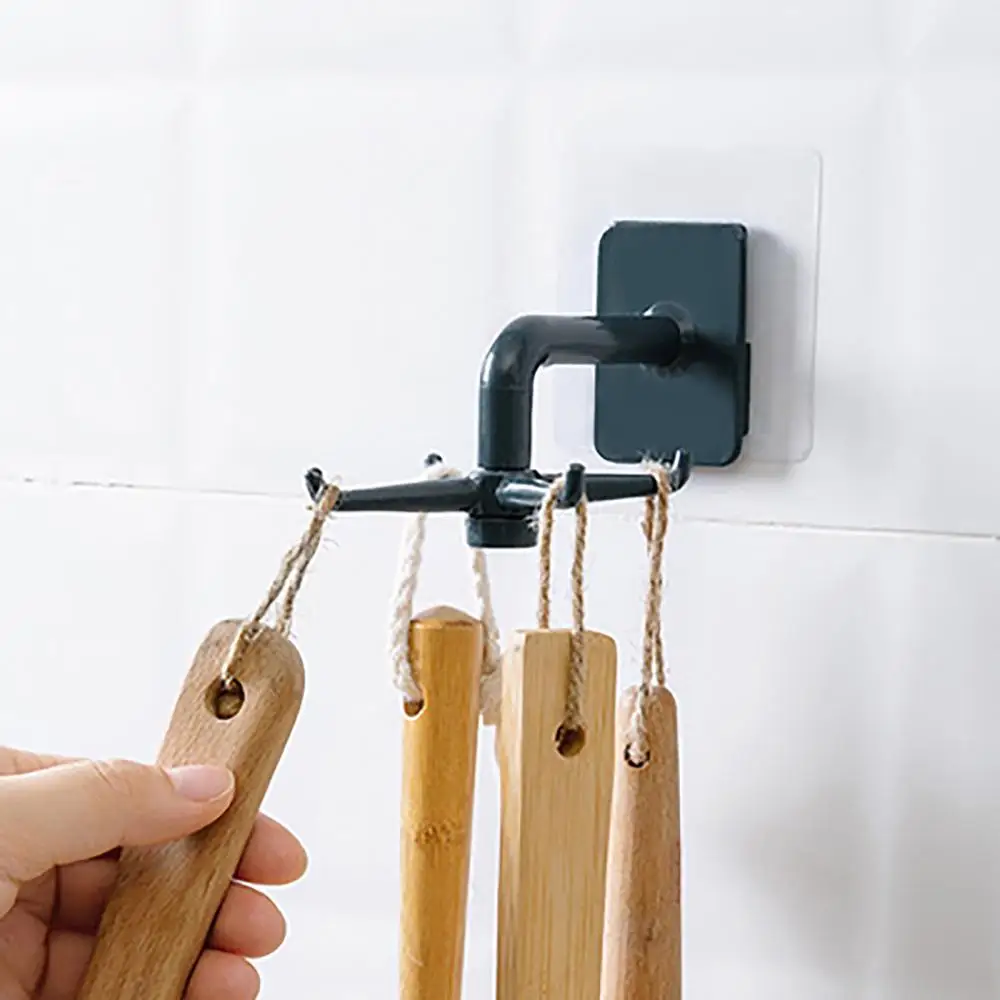 Вращающиеся на 360 градусов крючки Настенная кухонная шпатель стеллаж для