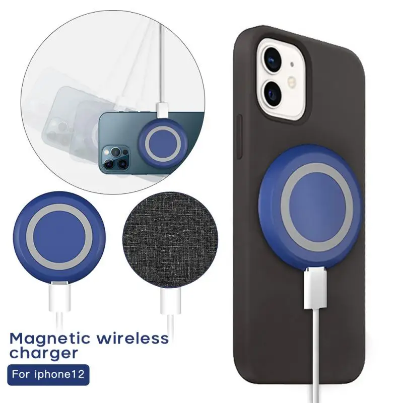 

1PC Portable Qi Wireless Charging For iPhone 12 Magnetic Wireless Charger 15W Fast Charge For iPhone 12 Pro Max 11 VS Xiaomi