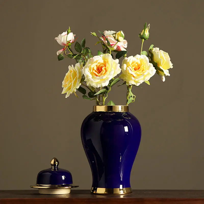 Антикварный Королевский расписанный вручную синий и белый керамический Золотой