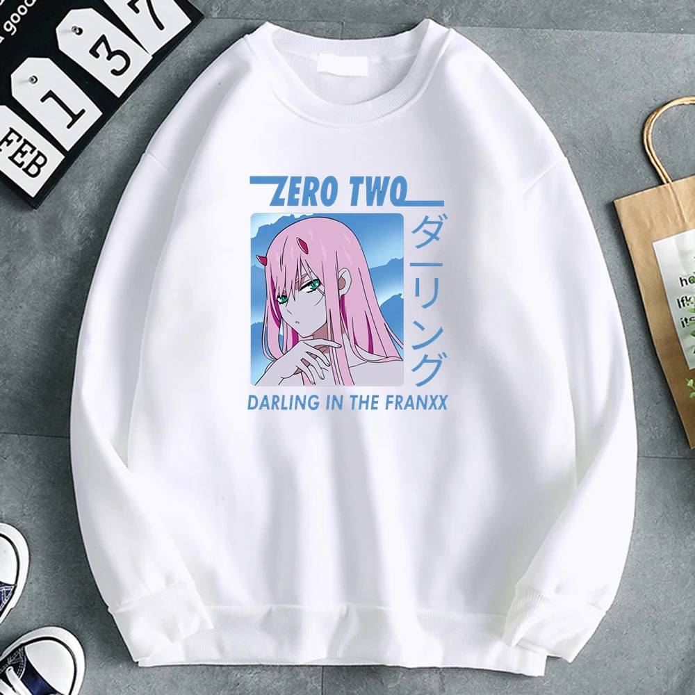 

Hoodies Zero Two Kawaii Anime Man Pullover Korean Warm Hoody For Men Comfortable Harajuku Brand Sweatshirt