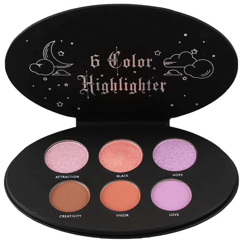 Ucanbe шесть цветов эллиптический блеск ремонтная емкость румяна диск матовые