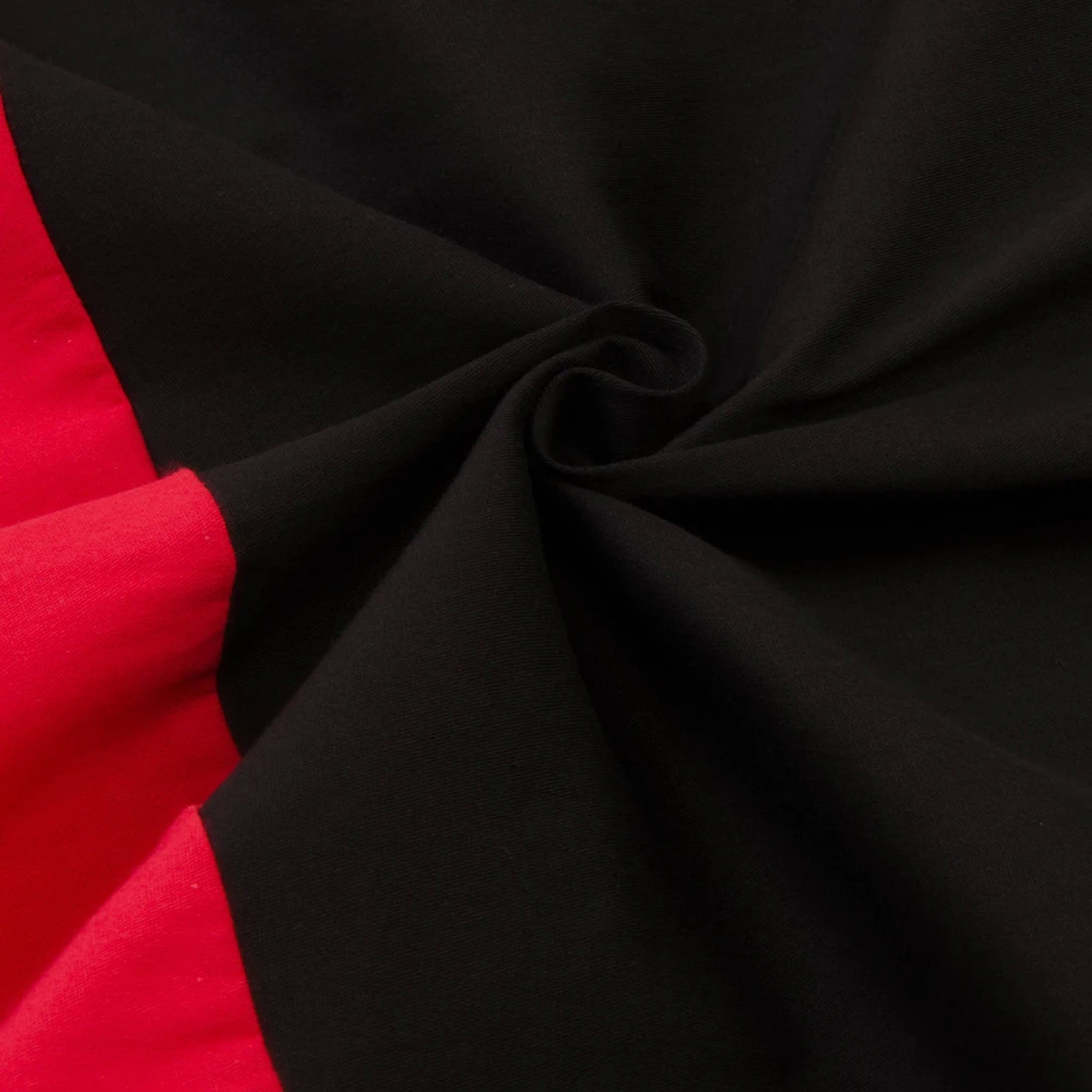 Женское винтажное платье в горошек Черное и красное с лямкой на шее модель 60s 50s