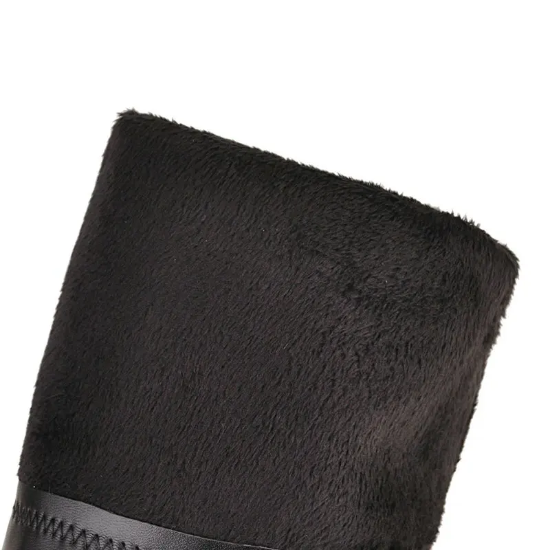 

Female Fashion Over The Knee Boots Autumn Winter Faux Leather Super High Heel Knight Boots Ladies Slip On Slim Womens Shoes