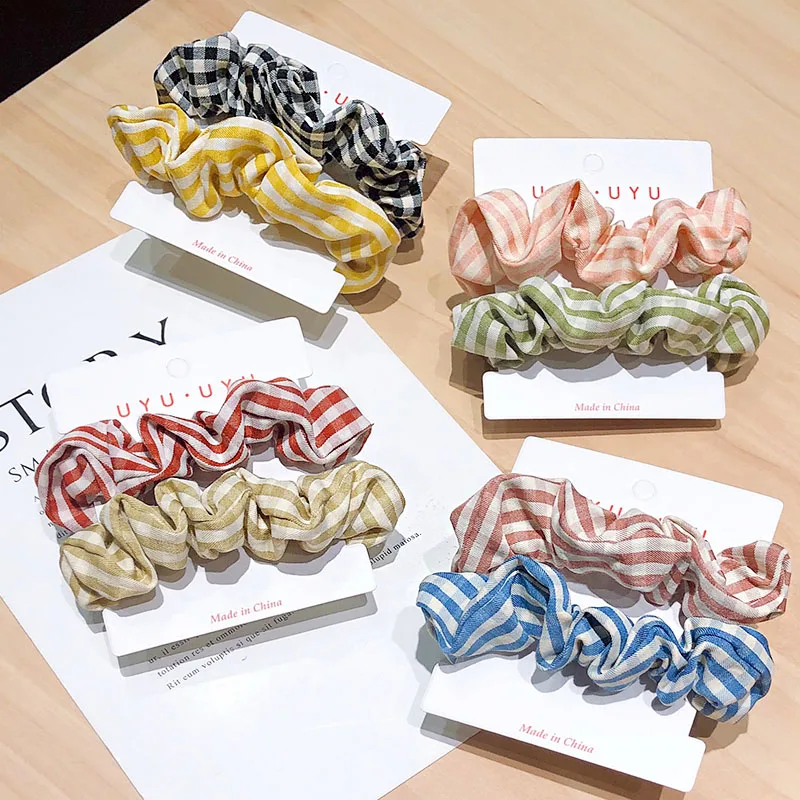 Новые милые полосатые резинки для женщин и девушек 2 шт./компл. элегантная повязка