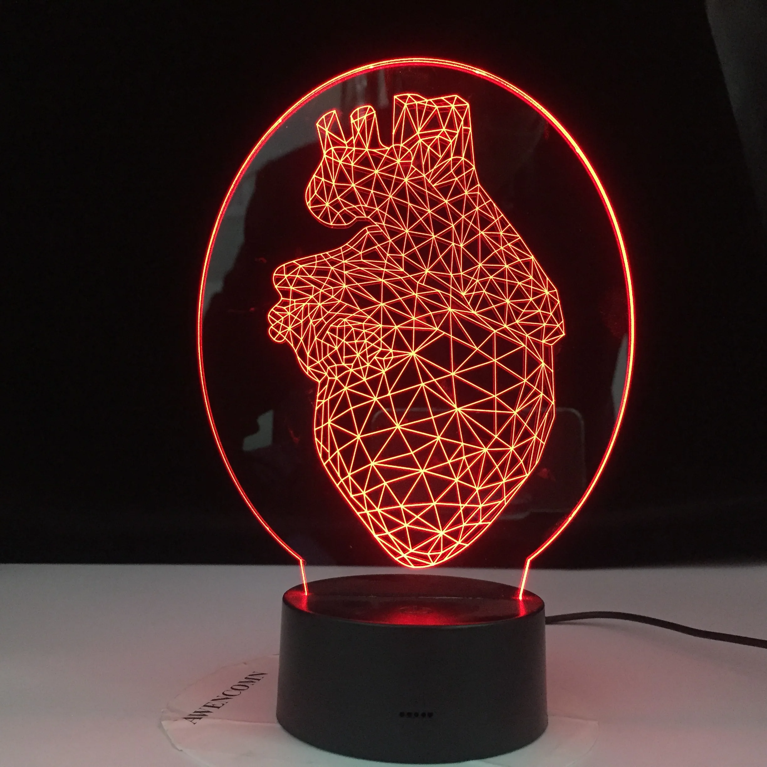 

Heart Triangle Design Nightlight for Kids Bedroom Decor Light Dropshipping Led Table 3D Lamp Gift Best Suitable Products