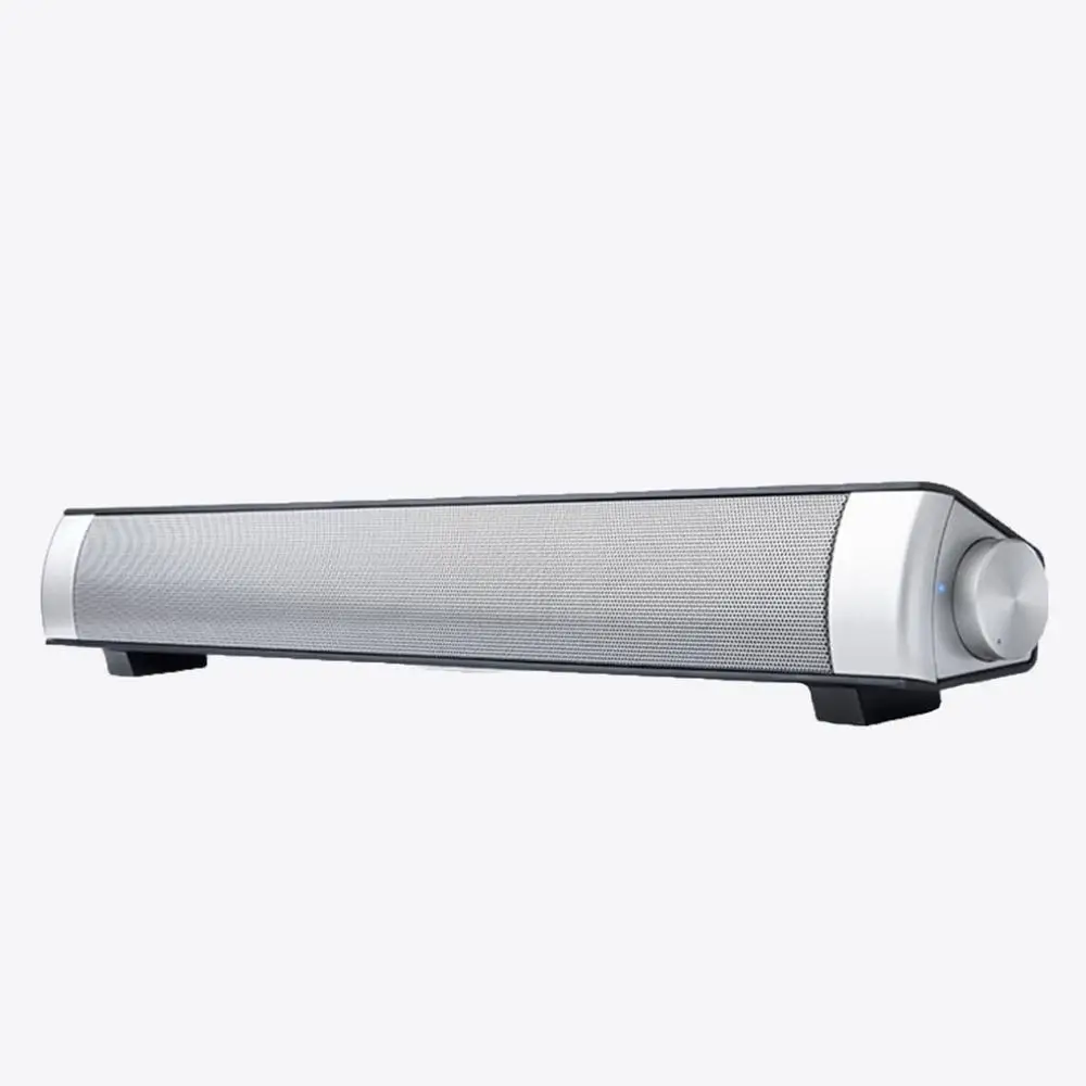Silver and gray USB Chargeable Bluetooth Soundbar Subwoofer Stereo Speaker for Computer Desktop Laptop PC High Sound Performance - Цвет: Silver and gray