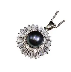 925 пробы Серебряный Фиолетовый Розовый жемчуг 9-11 мм пресноводный кулон с