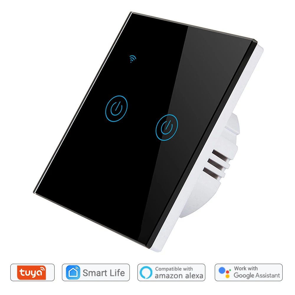 Настенный Смарт светильник выключатель Tuya 1/2/3 клавиши 2 канала Wi-Fi одинарная