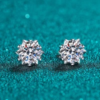 boeycjr s925 snowflake 0 51ct f color moissanite vvs fine jewelry diamond stud earring for women gift
