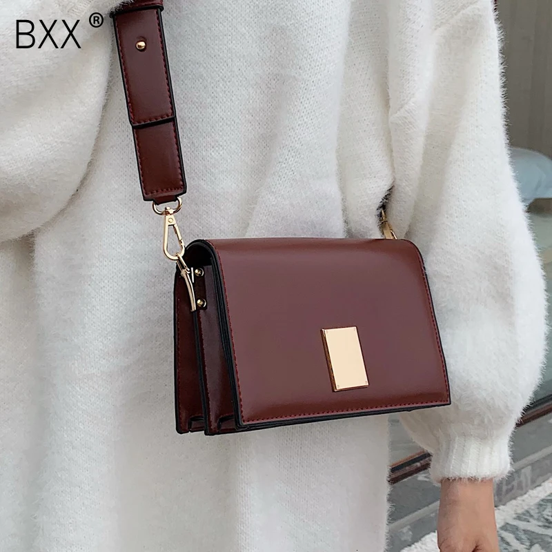 [BXX] однотонные Сумки из искусственной кожи для женщин осень 2021 сумка через плечо