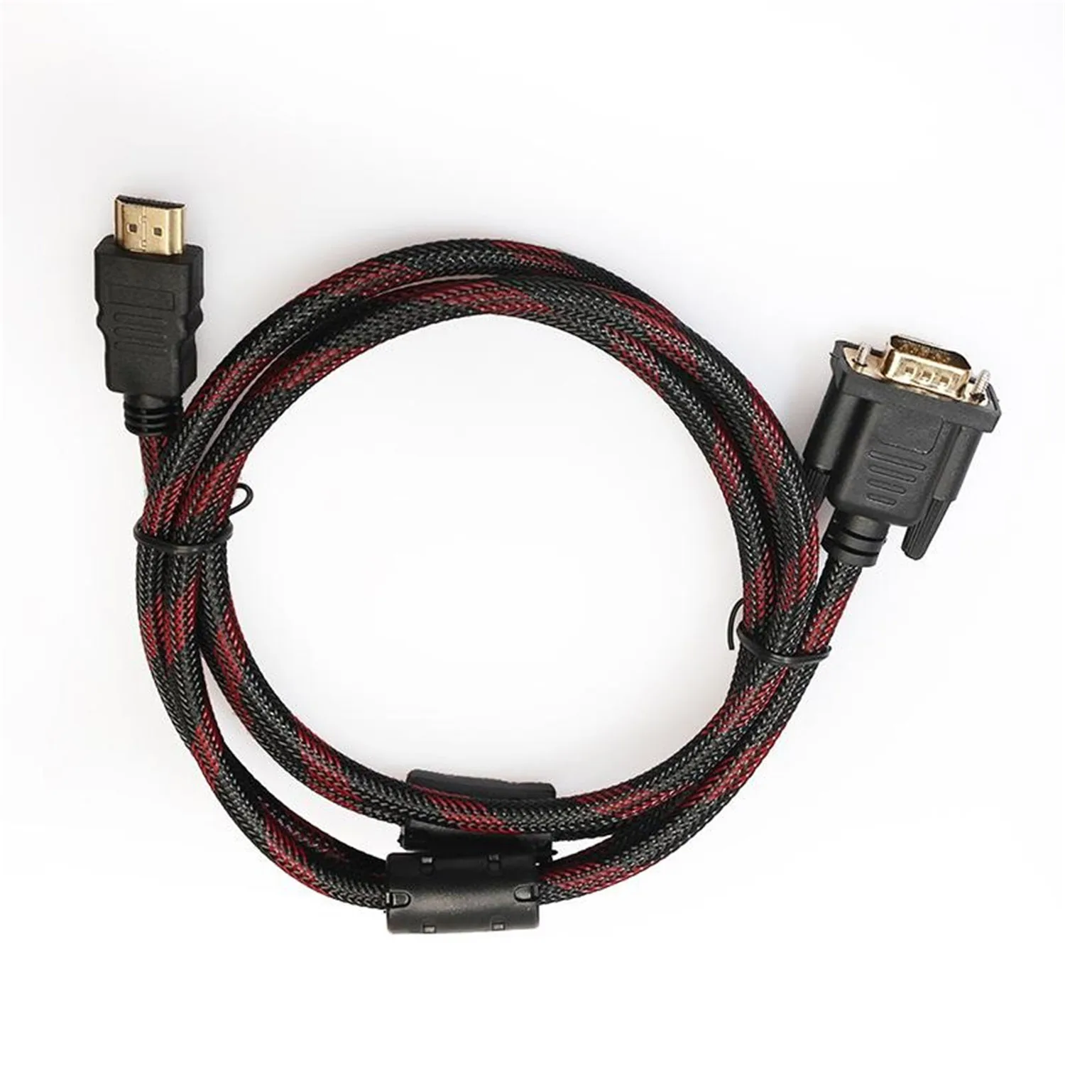 Male To 15 Pin VGA Cable 1.5M HDMI To15 Converter Adapter Nylon Braided For HD TV Computer | Электроника