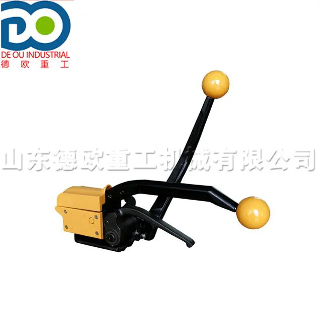 

High efficiency portable manual buckle free steel strapping machine all body components made strength alloy material