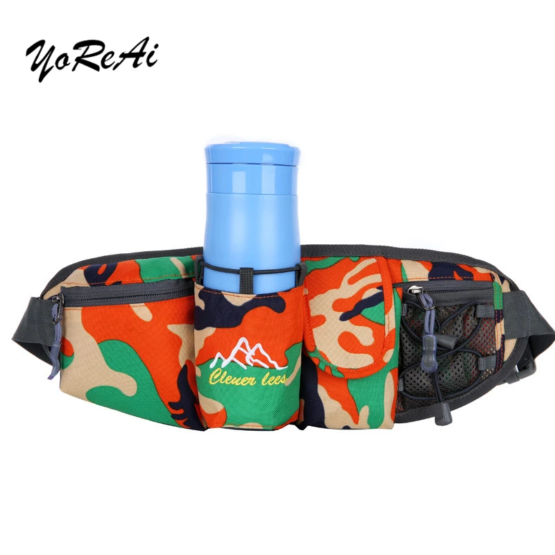Мужская поясная сумка с камуфляжным принтом YoReAi спортивная для бега однотонная