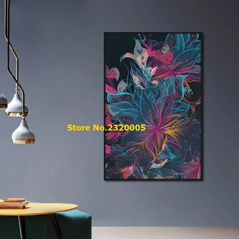 Фэнтезийный цветок для гостиной холст живопись настенный художественный принт