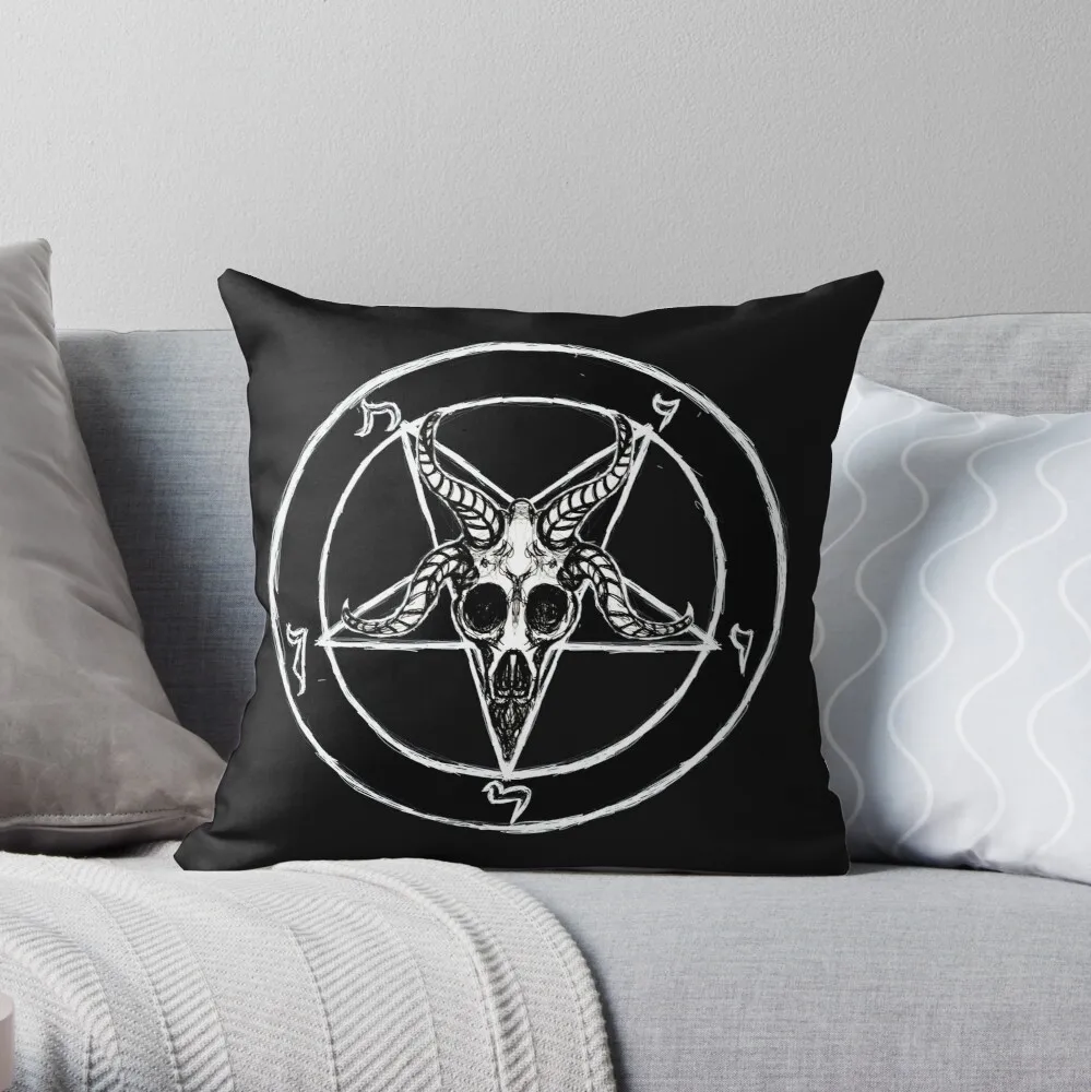 

Baphomet Pentagram Throw Pillow Pillow Case Polyester Home Decora Pillowcases Throw Pillow Case kussensloop almohada poszewka